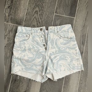 Blue and white jeans shorts